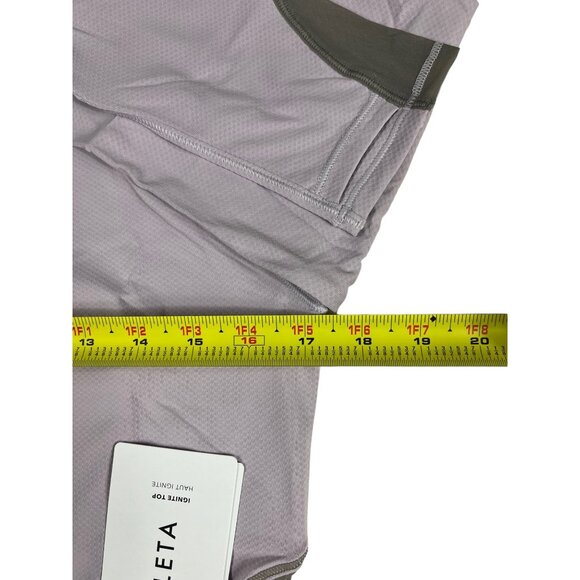 Athleta Ignite Shasta Purple/Bluff Gray Cropped Workout Active Top Size Large - Picture 6 of 14